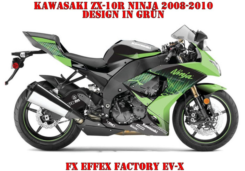 EV-X Grün für Kawasaki ZX-10R Ninja 2008-2010